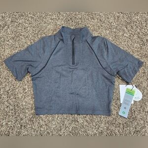 Mono B Womens 1/4 Zip Crop Top Size S NWT